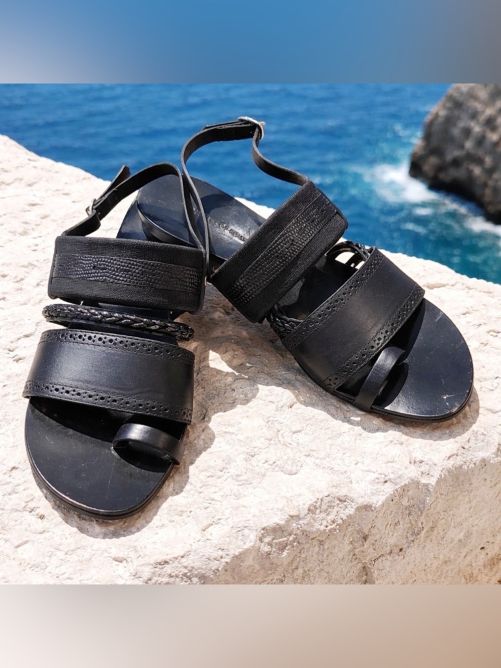 proenza schouler black strapped sandal